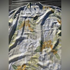 TOMMY BAHAMA HAWAIIAN Camp Shirt 100% Silk Multi Color Floral XXL